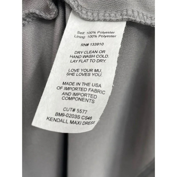 Show Me Your Mumu Womens Kendall Maxi Dress Long Soft Charcoal Crisp Size S NWT - Picture 15 of 16